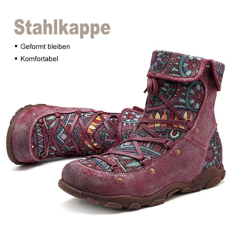 Handgemachte böhmische Spleißen Jacquard Stiefeletten