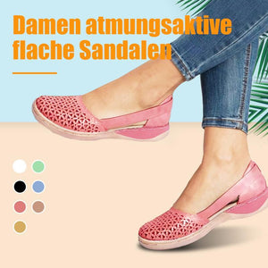 Damen flache Sandalen mit abgerundeten Zehen