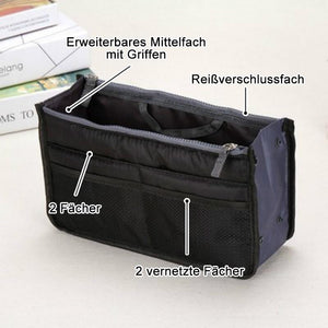 Frauen Tasche praktische Handtasche Geldbörse Nylon Dual Organizer Insert Cosmetic Lagerung