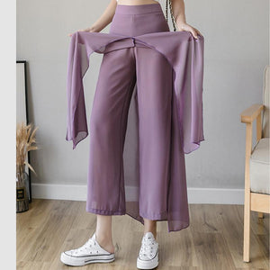 Chiffon Eisseide Hose mit weitem Bein