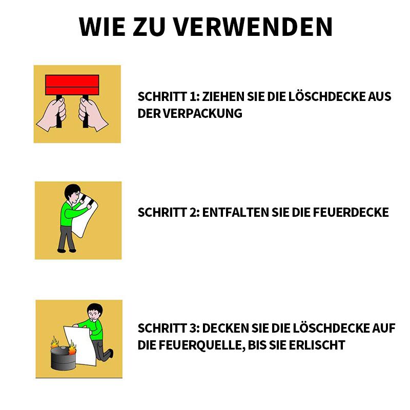 1 x1 m große Feuerlöschdecke Erste Hilfe & Sicherheit für Arbeit Haushalt & Freizeit