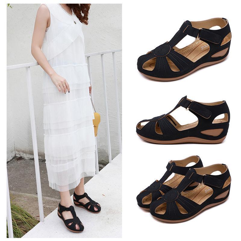 Hollow Out Klettkeile Sandalen