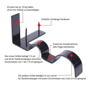 Universal Vorhangstangen Halterungen 2 Stück