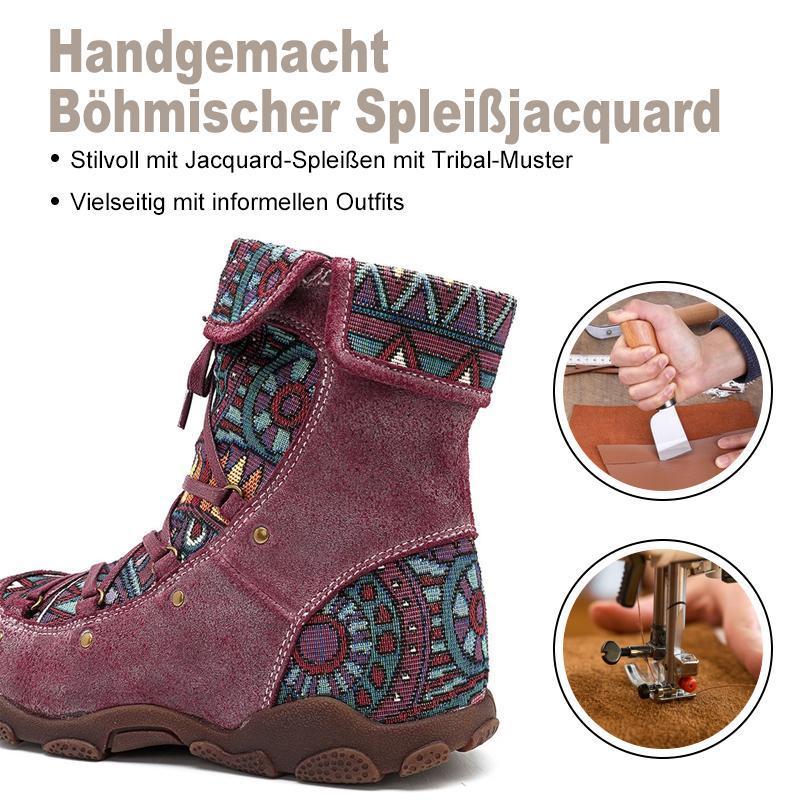 Handgemachte böhmische Spleißen Jacquard Stiefeletten