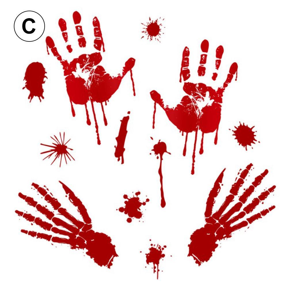 Halloween Blut Hand Fußabdrücke Wandaufkleber