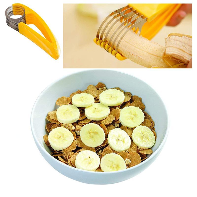 Edelstahl Bananenschneider Gurkenschneider Obst Gemüse Messer Salat Neuheit Küchenzubehör Gadget