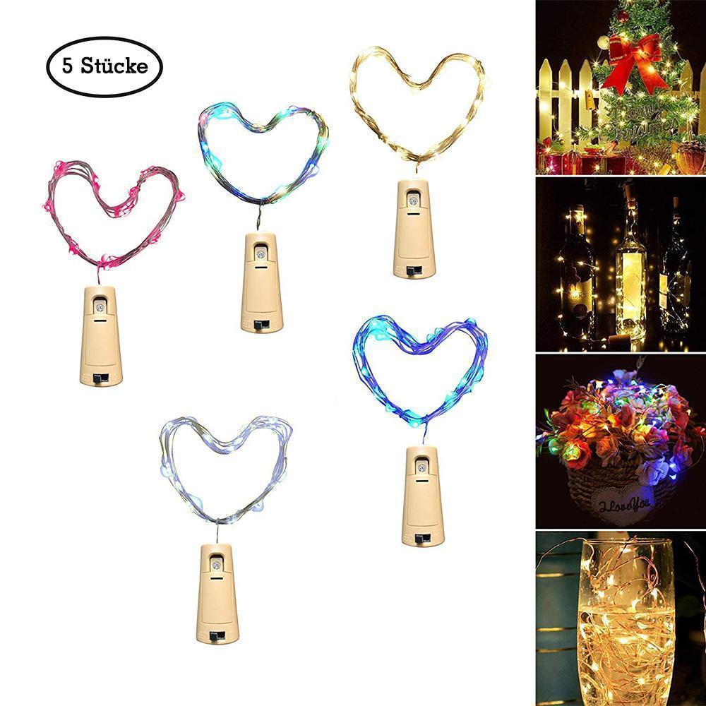 🍾LED Flaschenlicht Korken Nachtlicht DIY Deko Geschenk ( 5 kaufen, 4 bezahlen )