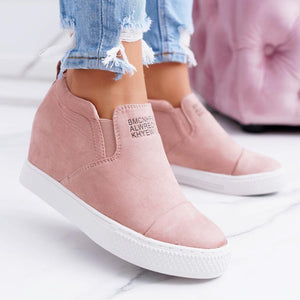 Damen versteckter Absatz Sneakers Loafers