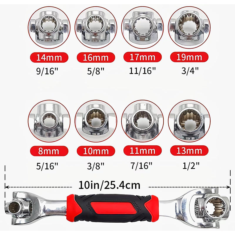 52 in 1 Universal 360° drehbarer Kopf Gummigriff Steckschlüssel