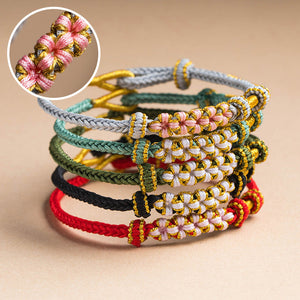 Pfirsichblüten Knoten Armband