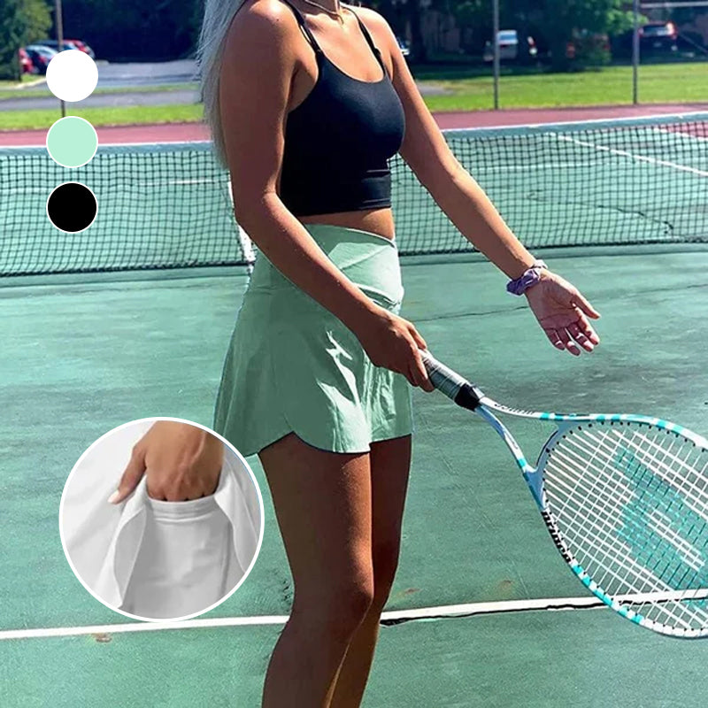 Modische, schnell trocknende Tennishosenröcke für Damen mit Taschen