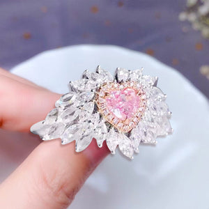 Heart-Shaped Pink Diamond Ring