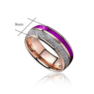 Personalisierter lila Ring Aus Wolframstahl