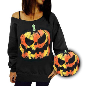 Damen Halloween Schulterfrei Sweatshirts