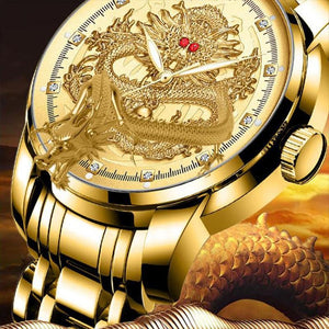 Modische Goldene Drachenuhr