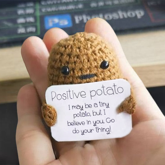 Lustiges Geschenk - Gestrickte positive Kartoffel